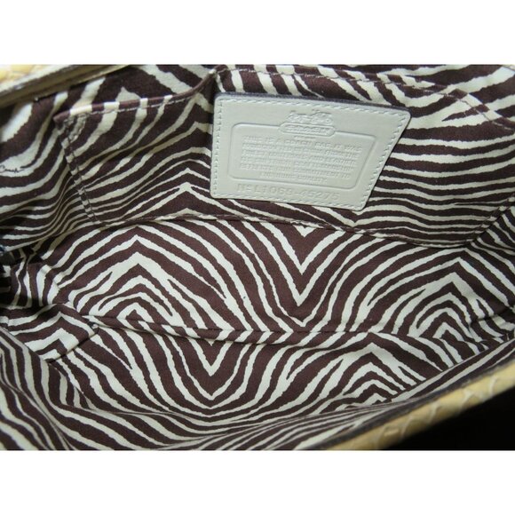 COACH Natalie Straw cultch with Python Embossed Leather trim - Picture 6 of 13